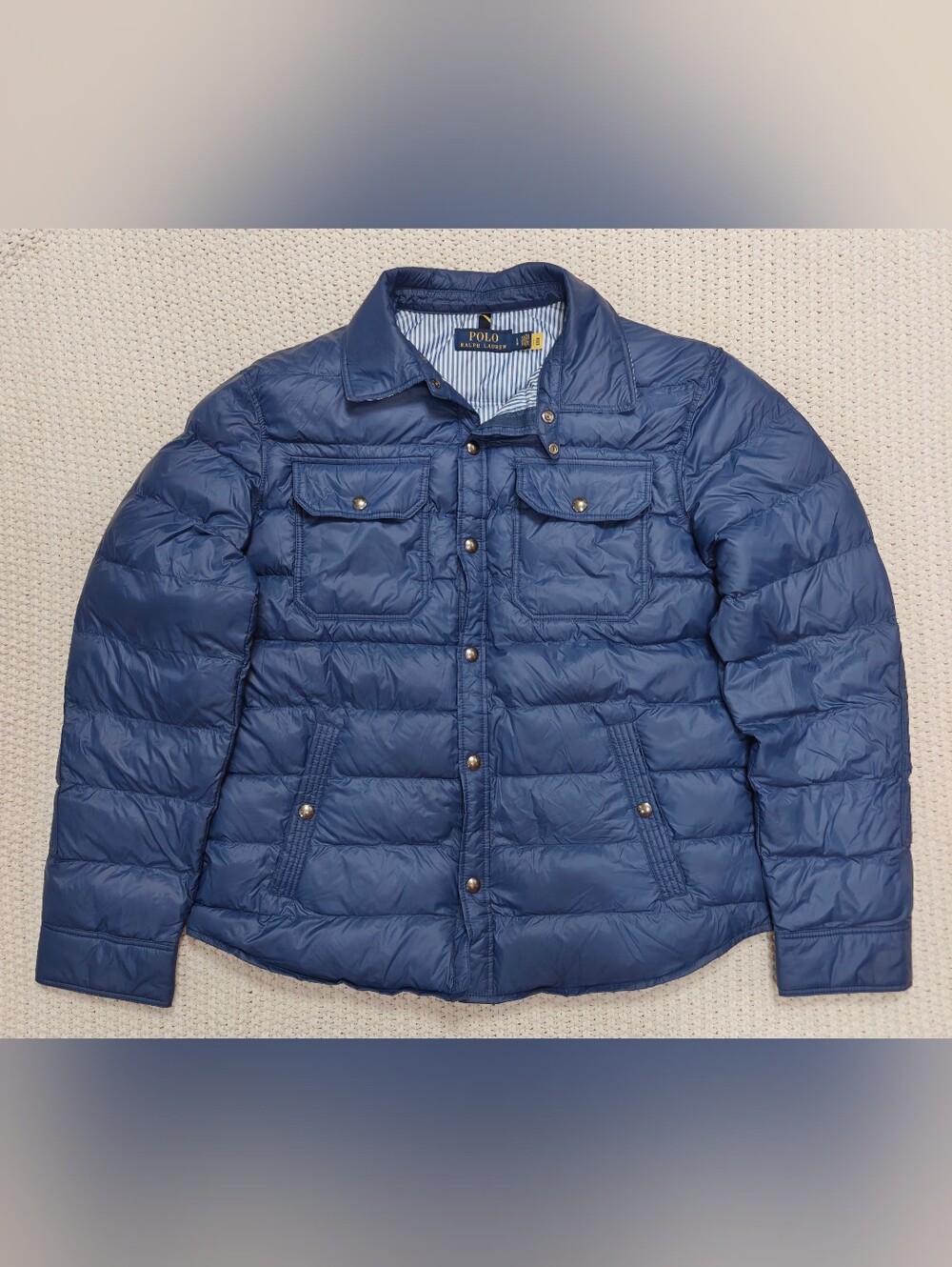 Polo Ralph Lauren Men's Blue Quilted Insulated Shirt Puffer Jacket - Sz L